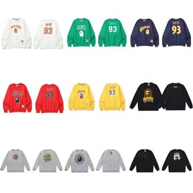 BAPE Printed college style round neck pullover sweatshirt for loose style hoodie-2235